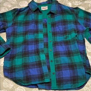 American Eagle Outfitters Plaid Shirt - Blue and Green